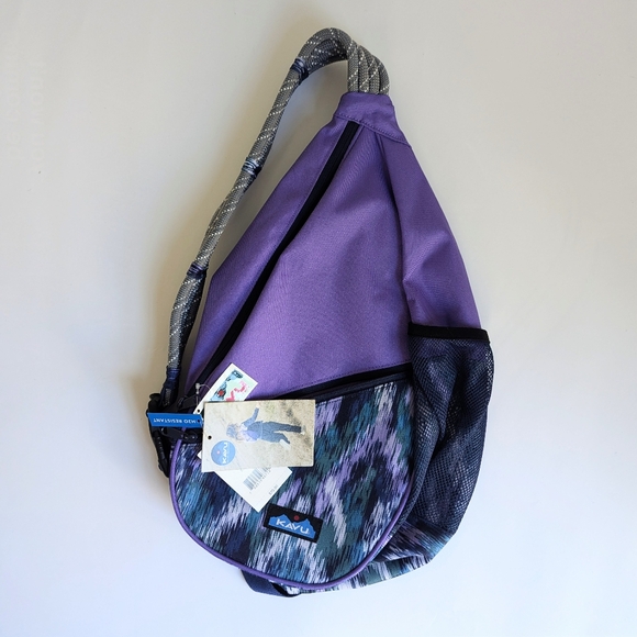 Kavu Purple and Patterned Sling Backpack - Picture 1 of 11